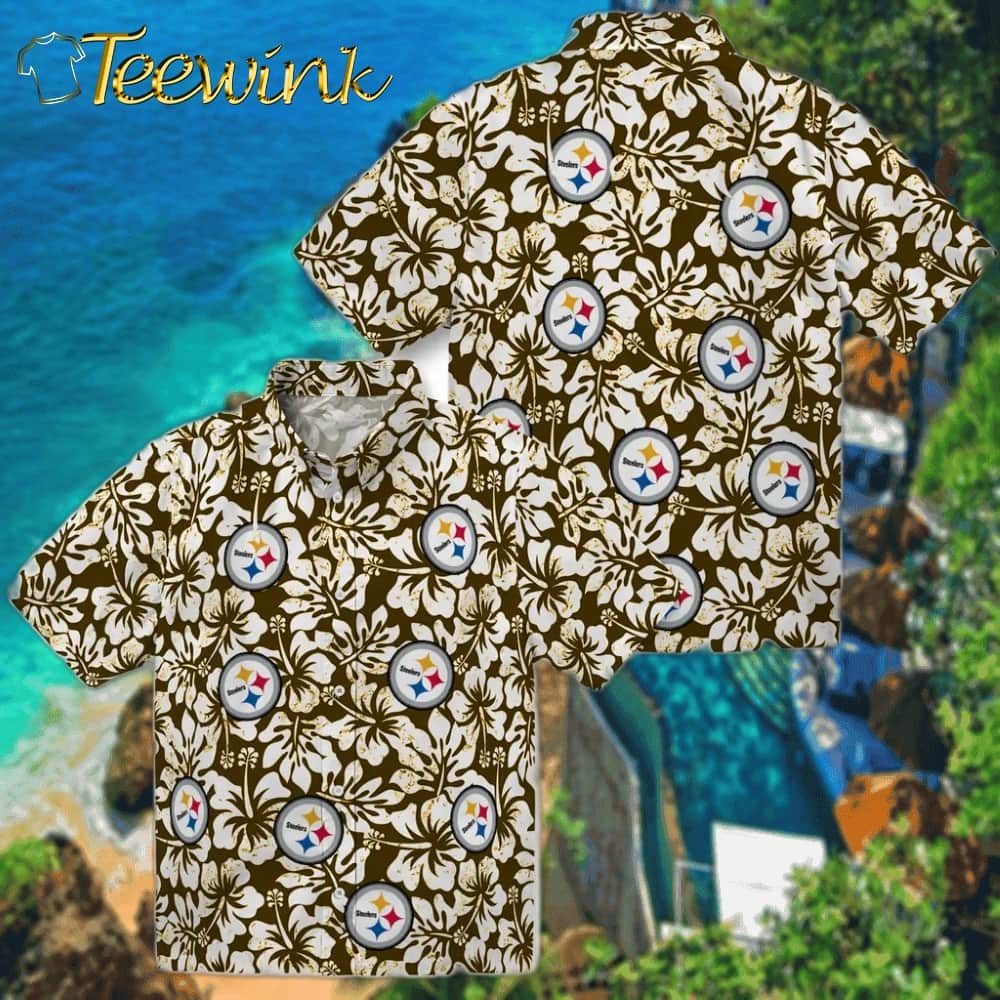 Pittsburgh Steelers Hawaiian Shirt – Hibiscus Motif image 3 Pittsburgh Steelers Hawaiian Shirt – Hibiscus Motif image 3