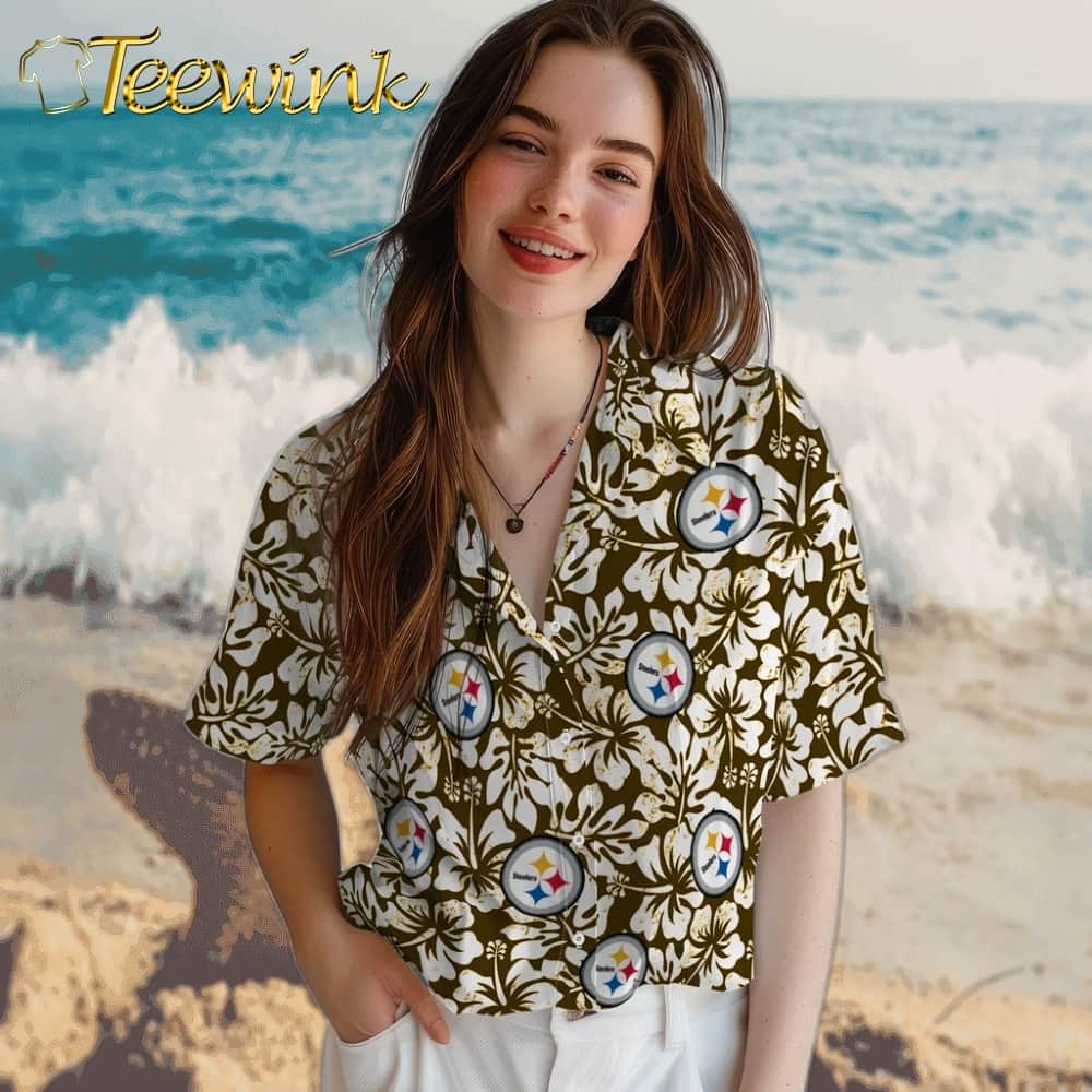 Pittsburgh Steelers Hawaiian Shirt – Hibiscus Motif image 4 Pittsburgh Steelers Hawaiian Shirt – Hibiscus Motif image 4