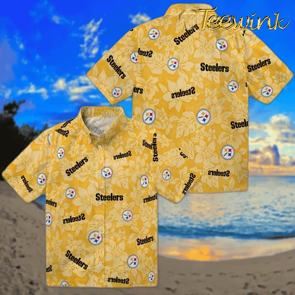 Pittsburgh Steelers Hawaiian Shirt – Hibiscus Oasis image 3 Pittsburgh Steelers Hawaiian Shirt – Hibiscus Oasis image 3