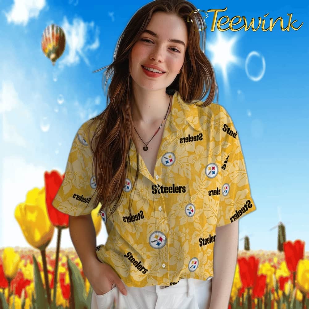 Pittsburgh Steelers Hawaiian Shirt – Hibiscus Oasis image 4 Pittsburgh Steelers Hawaiian Shirt – Hibiscus Oasis image 4