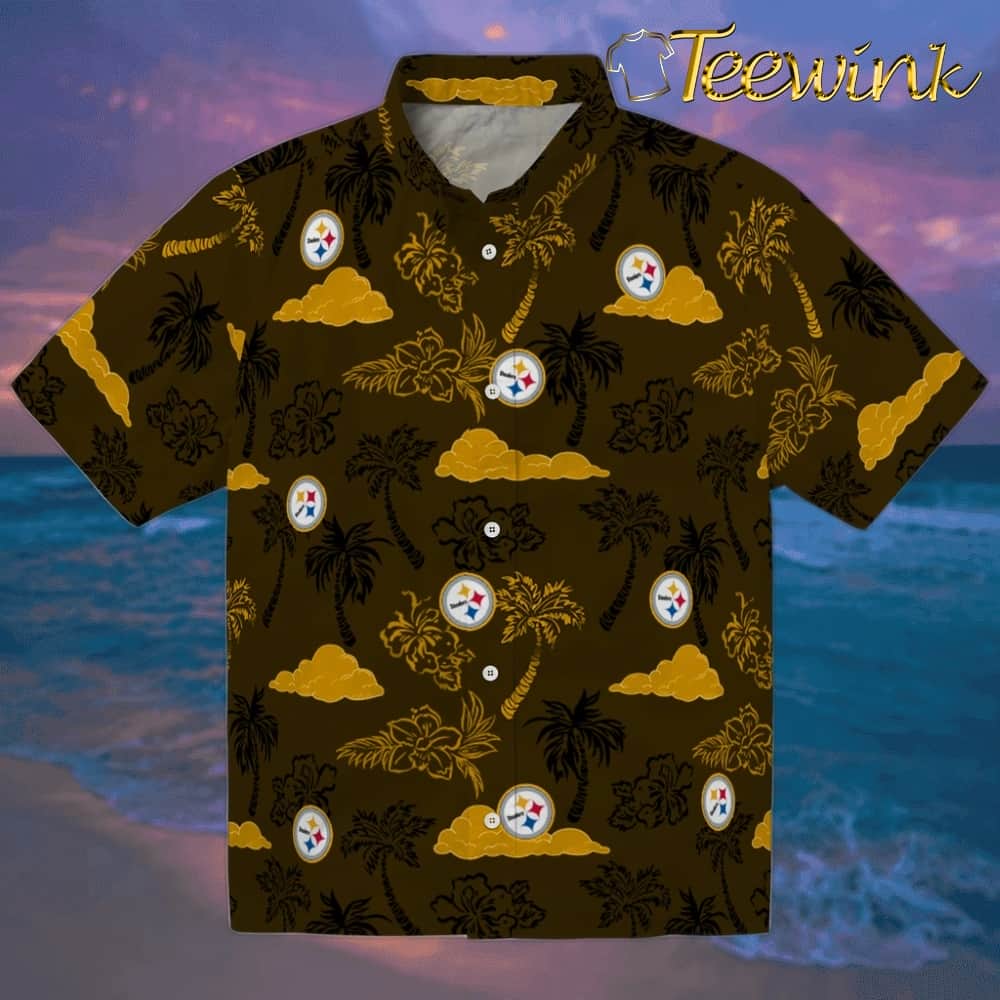 Pittsburgh Steelers Hawaiian Shirt – Palm And Clouds