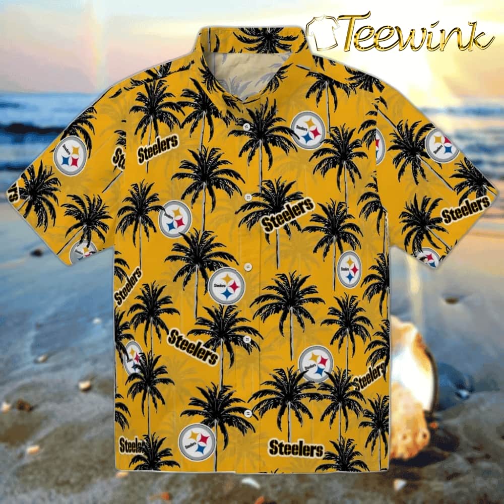 Pittsburgh Steelers Hawaiian Shirt – Palm Tree Motif