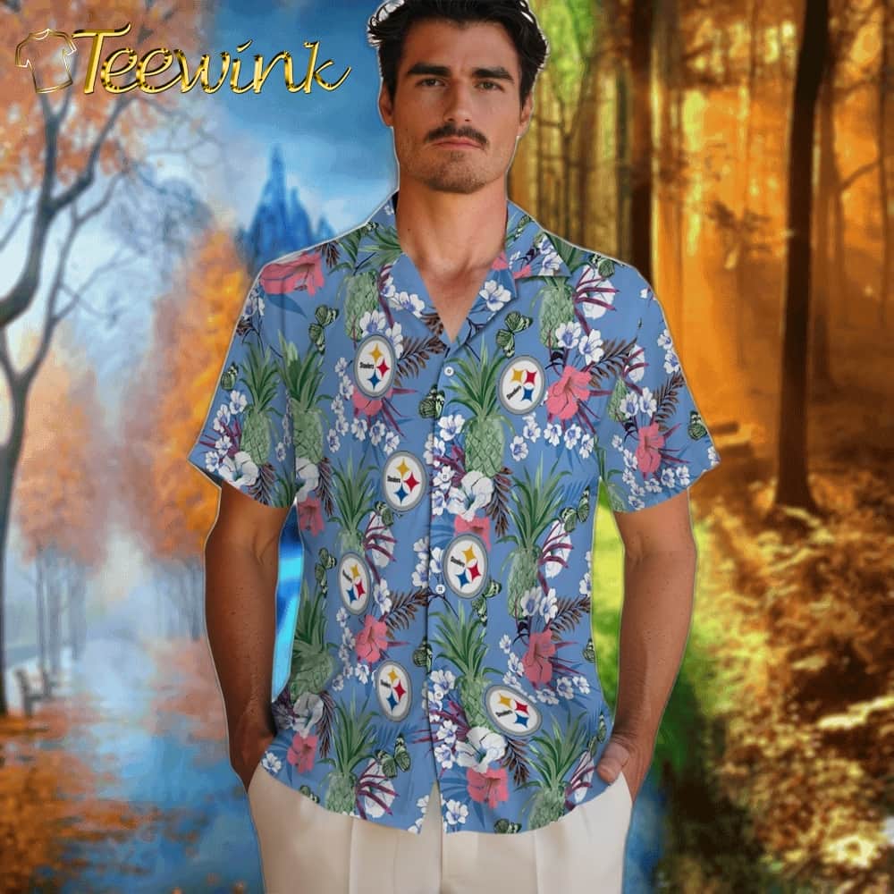 Pittsburgh Steelers Hawaiian Shirt – Pineapple Bouquet image 2 Pittsburgh Steelers Hawaiian Shirt – Pineapple Bouquet image 2