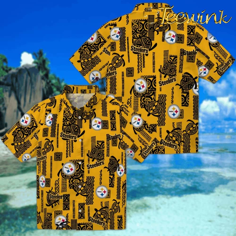 Pittsburgh Steelers Hawaiian Shirt – Turtle Lines image 3 Pittsburgh Steelers Hawaiian Shirt – Turtle Lines image 3