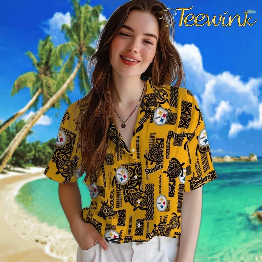 Pittsburgh Steelers Hawaiian Shirt – Turtle Lines image 4 Pittsburgh Steelers Hawaiian Shirt – Turtle Lines image 4