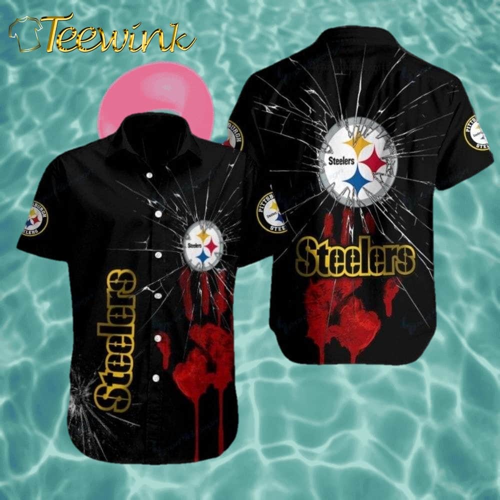 Pittsburgh Steelers Midnight Victory Splatter Hawaiian Shirt