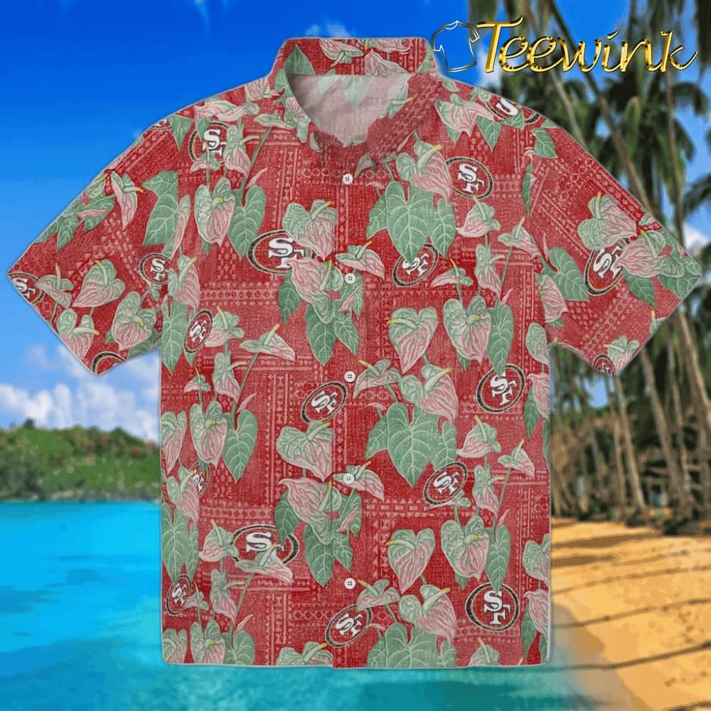 San Francisco 49ers Hawaiian Shirt – Anthurium Overlay