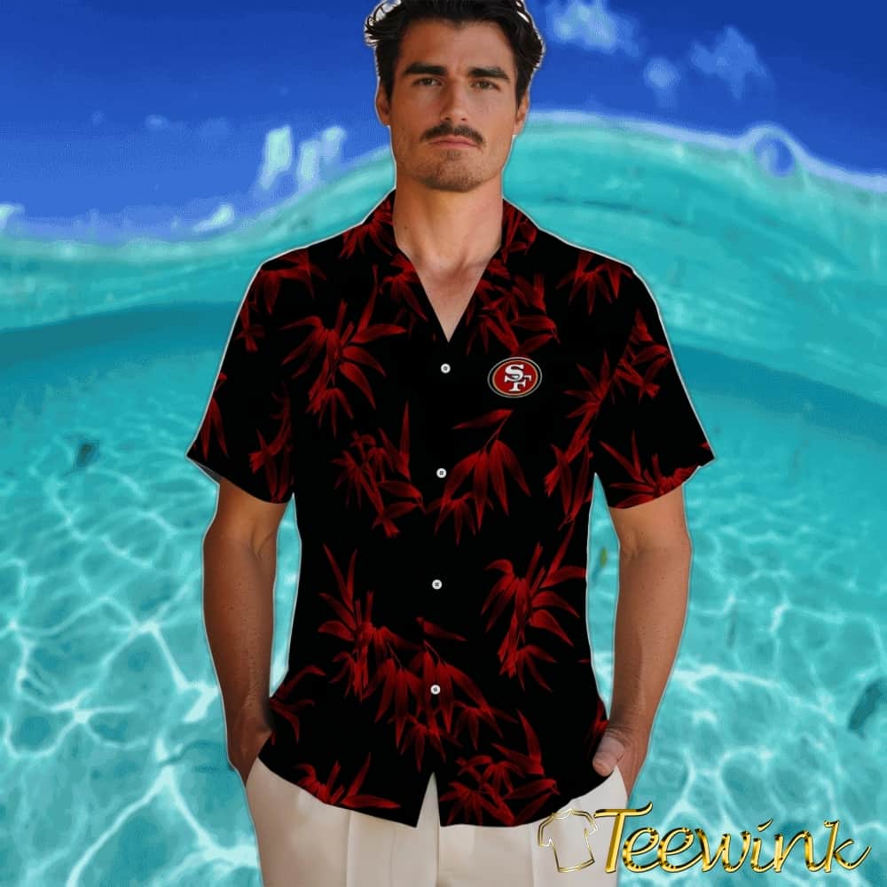 San Francisco 49ers Hawaiian Shirt – Bamboo Branches image 2 San Francisco 49ers Hawaiian Shirt – Bamboo Branches image 2