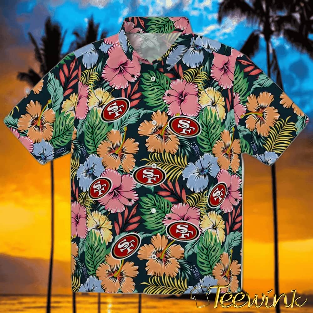 San Francisco 49ers Hawaiian Shirt – Brilliant Hibiscus Garden