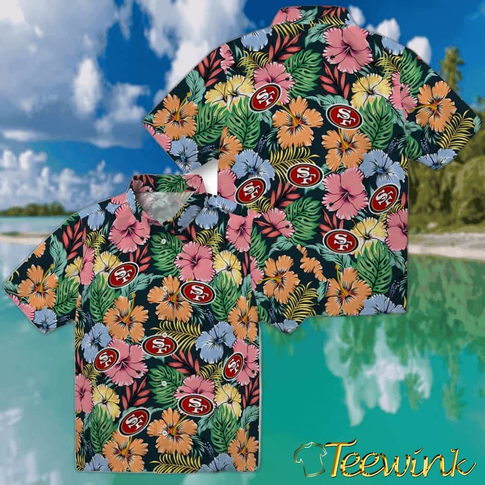 San Francisco 49ers Hawaiian Shirt – Brilliant Hibiscus Garden image 3 San Francisco 49ers Hawaiian Shirt – Brilliant Hibiscus Garden image 3