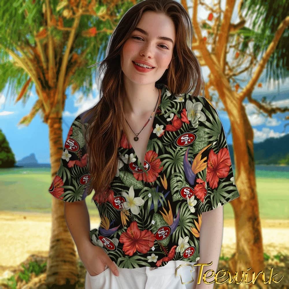 San Francisco 49ers Hawaiian Shirt – Hawaii Floral Hibiscus image 4 San Francisco 49ers Hawaiian Shirt – Hawaii Floral Hibiscus image 4
