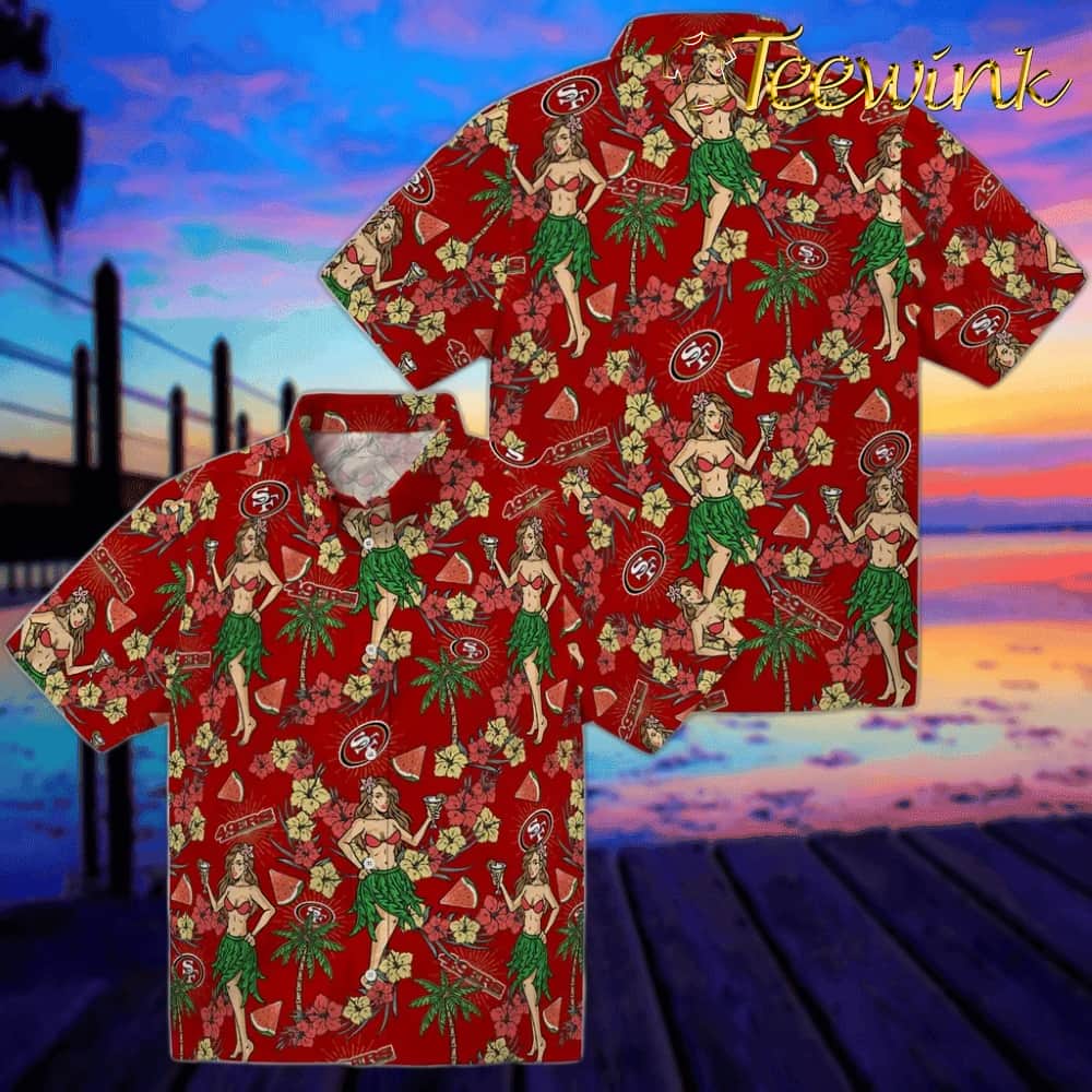 San Francisco 49ers Hawaiian Shirt – Hawaiian Girls Design image 3 San Francisco 49ers Hawaiian Shirt – Hawaiian Girls Design image 3