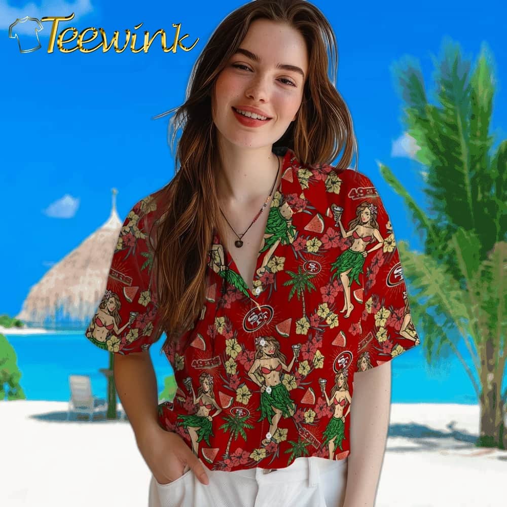 San Francisco 49ers Hawaiian Shirt – Hawaiian Girls Design image 4 San Francisco 49ers Hawaiian Shirt – Hawaiian Girls Design image 4