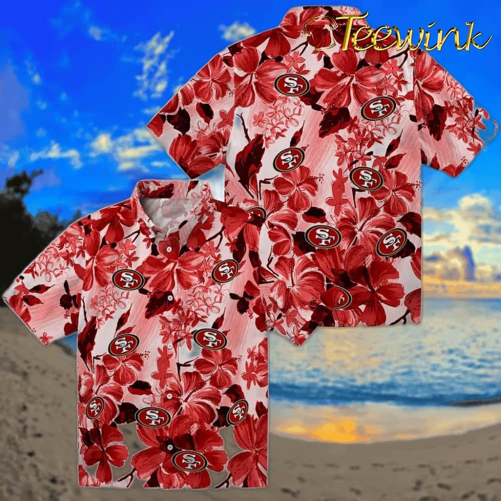 San Francisco 49ers Hawaiian Shirt – Hibiscus Arrangement image 3 San Francisco 49ers Hawaiian Shirt – Hibiscus Arrangement image 3