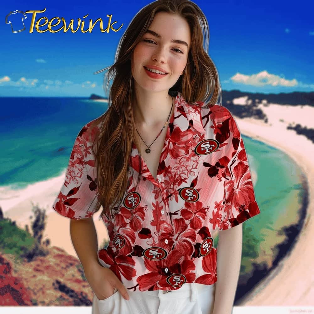 San Francisco 49ers Hawaiian Shirt – Hibiscus Arrangement image 4 San Francisco 49ers Hawaiian Shirt – Hibiscus Arrangement image 4