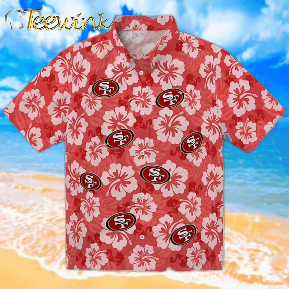 San Francisco 49ers Hawaiian Shirt – Hibiscus Cluster