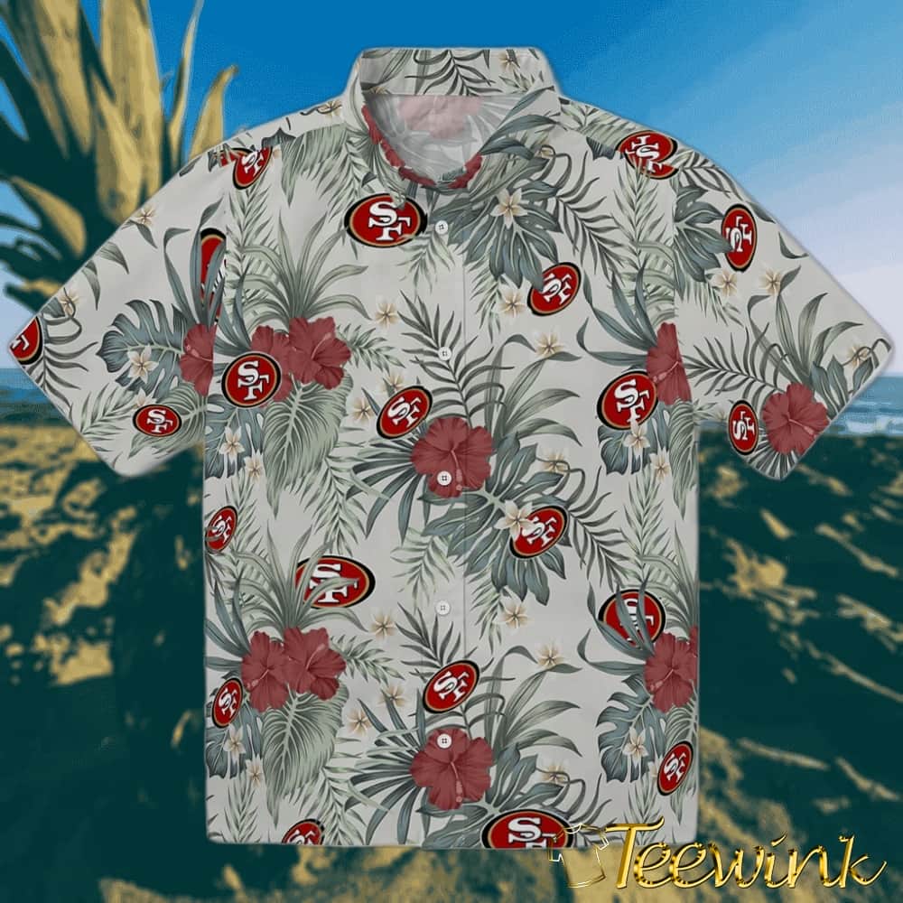 San Francisco 49ers Hawaiian Shirt – Hibiscus Cluster