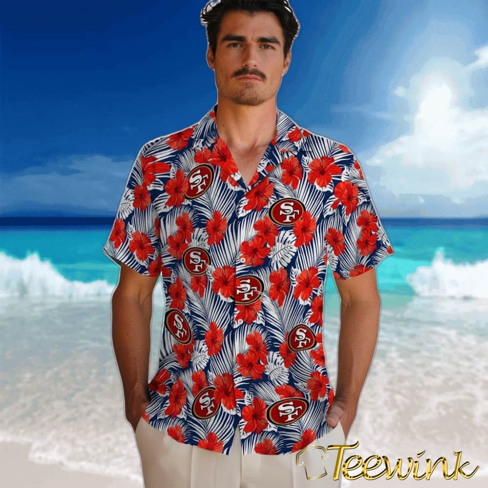 San Francisco 49ers Hawaiian Shirt – Hibiscus Fiesta image 2 San Francisco 49ers Hawaiian Shirt – Hibiscus Fiesta image 2