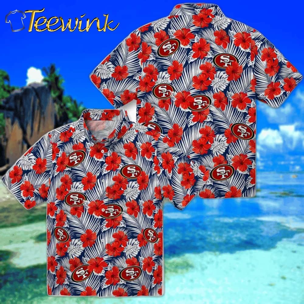 San Francisco 49ers Hawaiian Shirt – Hibiscus Fiesta image 3 San Francisco 49ers Hawaiian Shirt – Hibiscus Fiesta image 3
