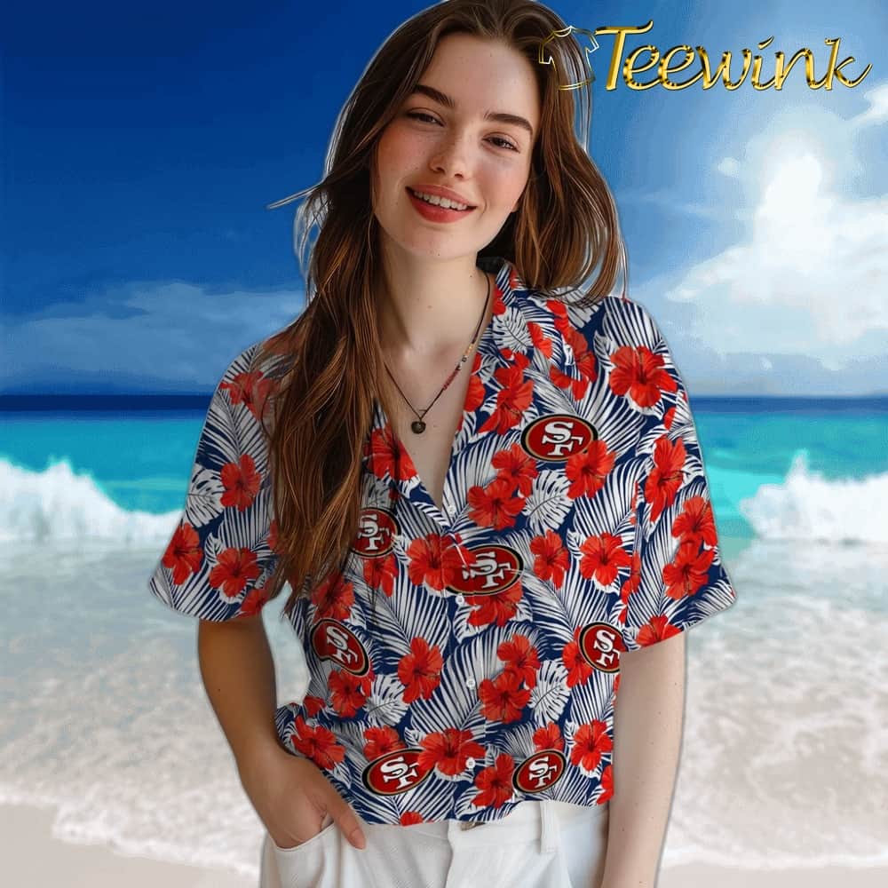 San Francisco 49ers Hawaiian Shirt – Hibiscus Fiesta image 4 San Francisco 49ers Hawaiian Shirt – Hibiscus Fiesta image 4