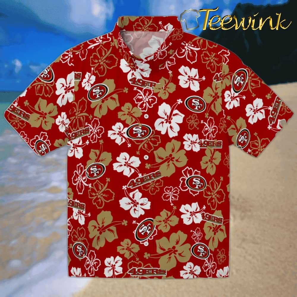 San Francisco 49ers Hawaiian Shirt – Hibiscus Flower Design