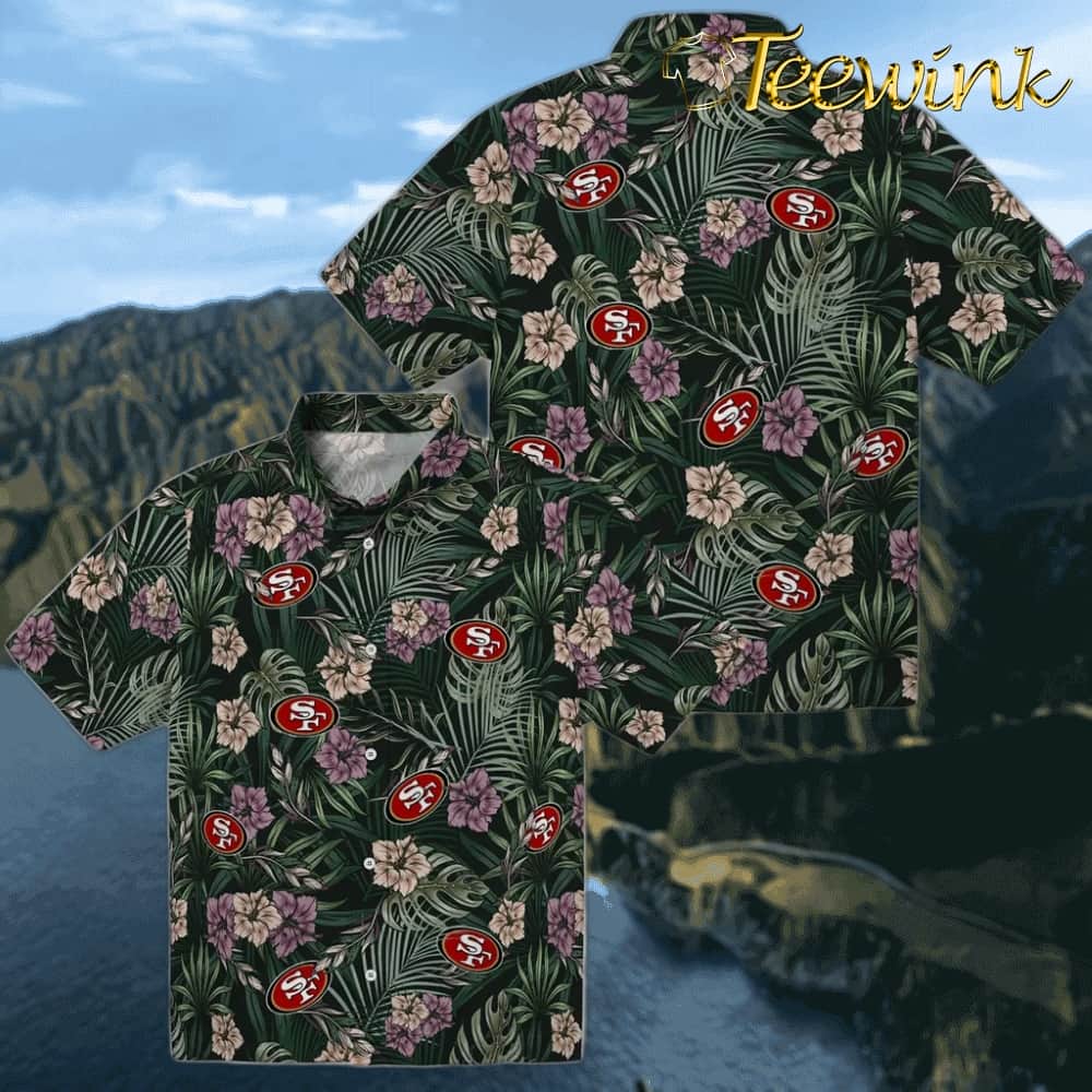 San Francisco 49ers Hawaiian Shirt – Hibiscus Leaves Pattern image 3 San Francisco 49ers Hawaiian Shirt – Hibiscus Leaves Pattern image 3