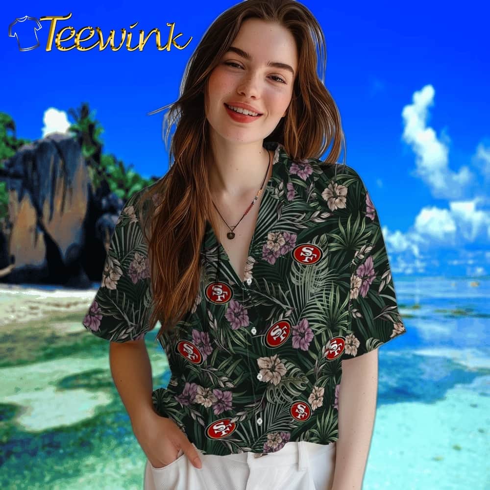 San Francisco 49ers Hawaiian Shirt – Hibiscus Leaves Pattern image 4 San Francisco 49ers Hawaiian Shirt – Hibiscus Leaves Pattern image 4