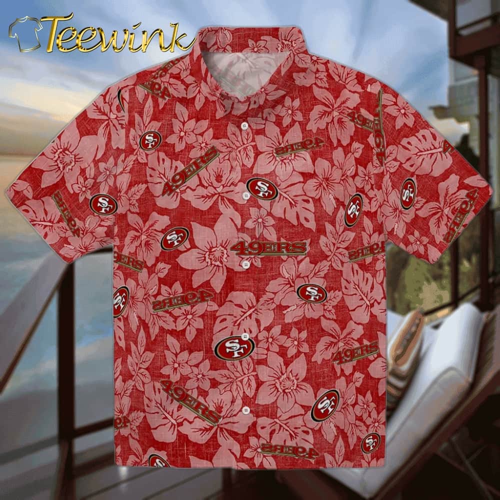 San Francisco 49ers Hawaiian Shirt – Hibiscus Motif