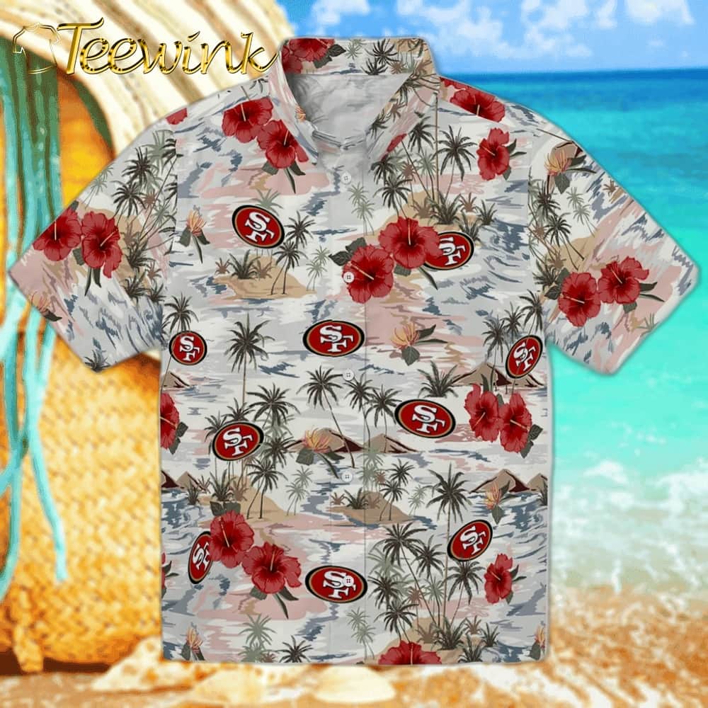 San Francisco 49ers Hawaiian Shirt – Hibiscus Seaside