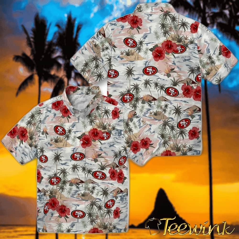 San Francisco 49ers Hawaiian Shirt – Hibiscus Seaside image 3 San Francisco 49ers Hawaiian Shirt – Hibiscus Seaside image 3