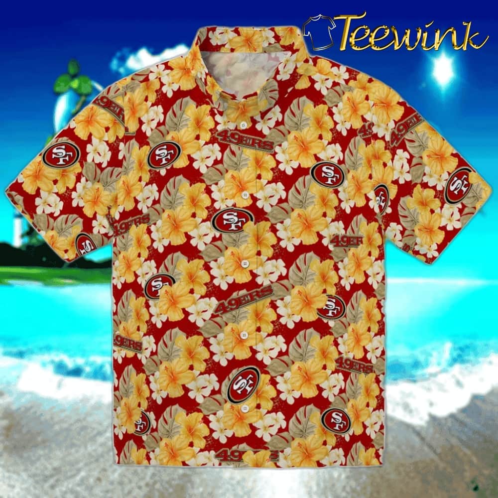 San Francisco 49ers Hawaiian Shirt – Leaf Outline