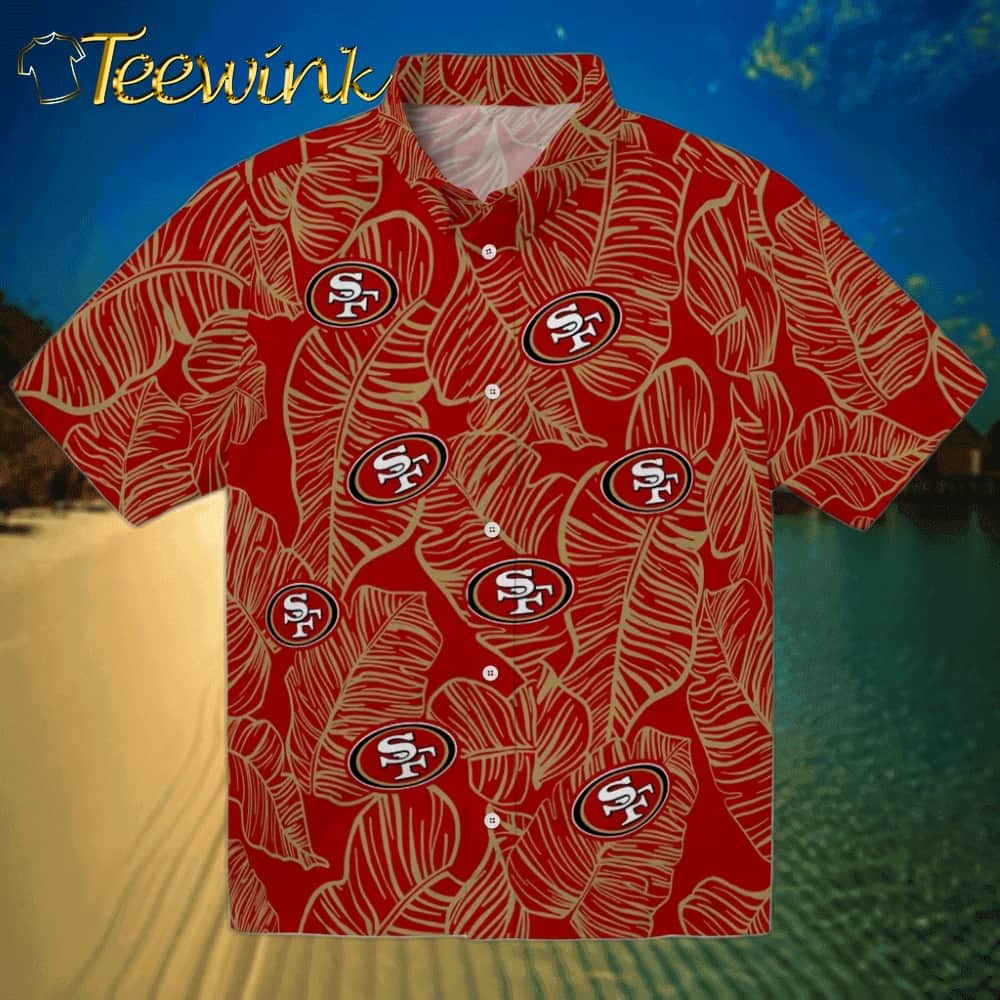 San Francisco 49ers Hawaiian Shirt – Leaf Outline