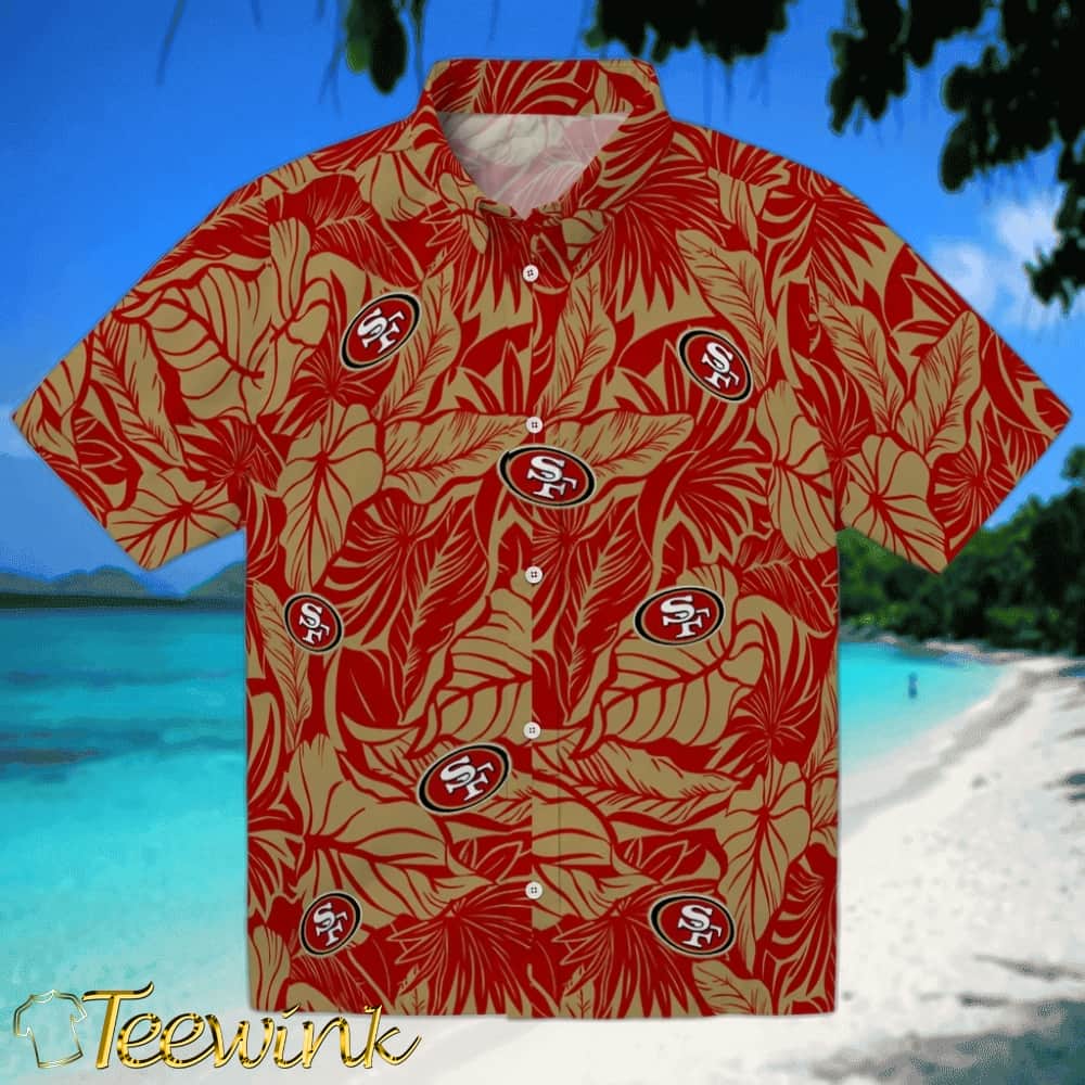 San Francisco 49ers Hawaiian Shirt – Leaf Outline