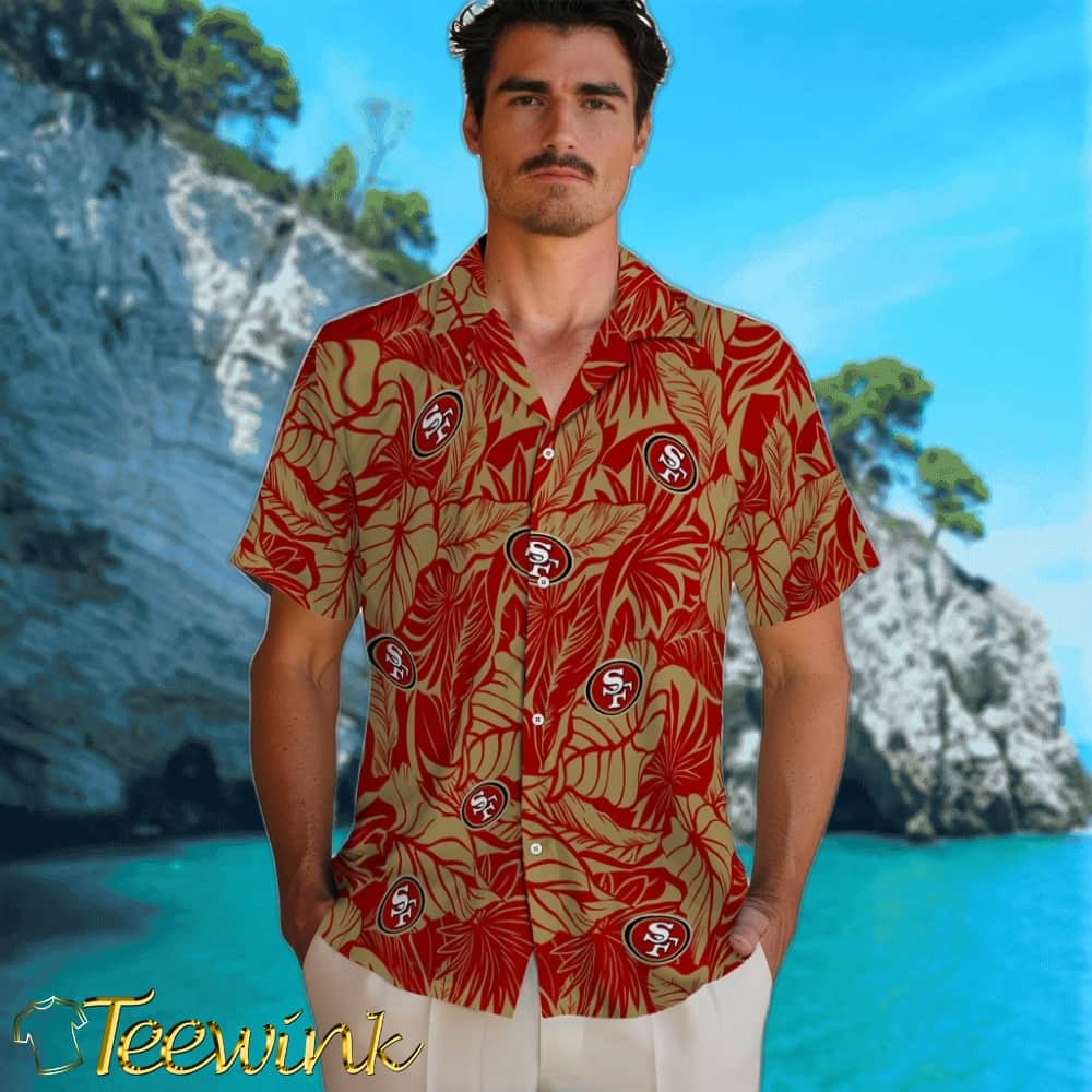 San Francisco 49ers Hawaiian Shirt – Monstera Layer image 2 San Francisco 49ers Hawaiian Shirt – Monstera Layer image 2