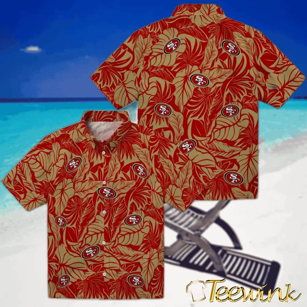 San Francisco 49ers Hawaiian Shirt – Monstera Layer image 3 San Francisco 49ers Hawaiian Shirt – Monstera Layer image 3