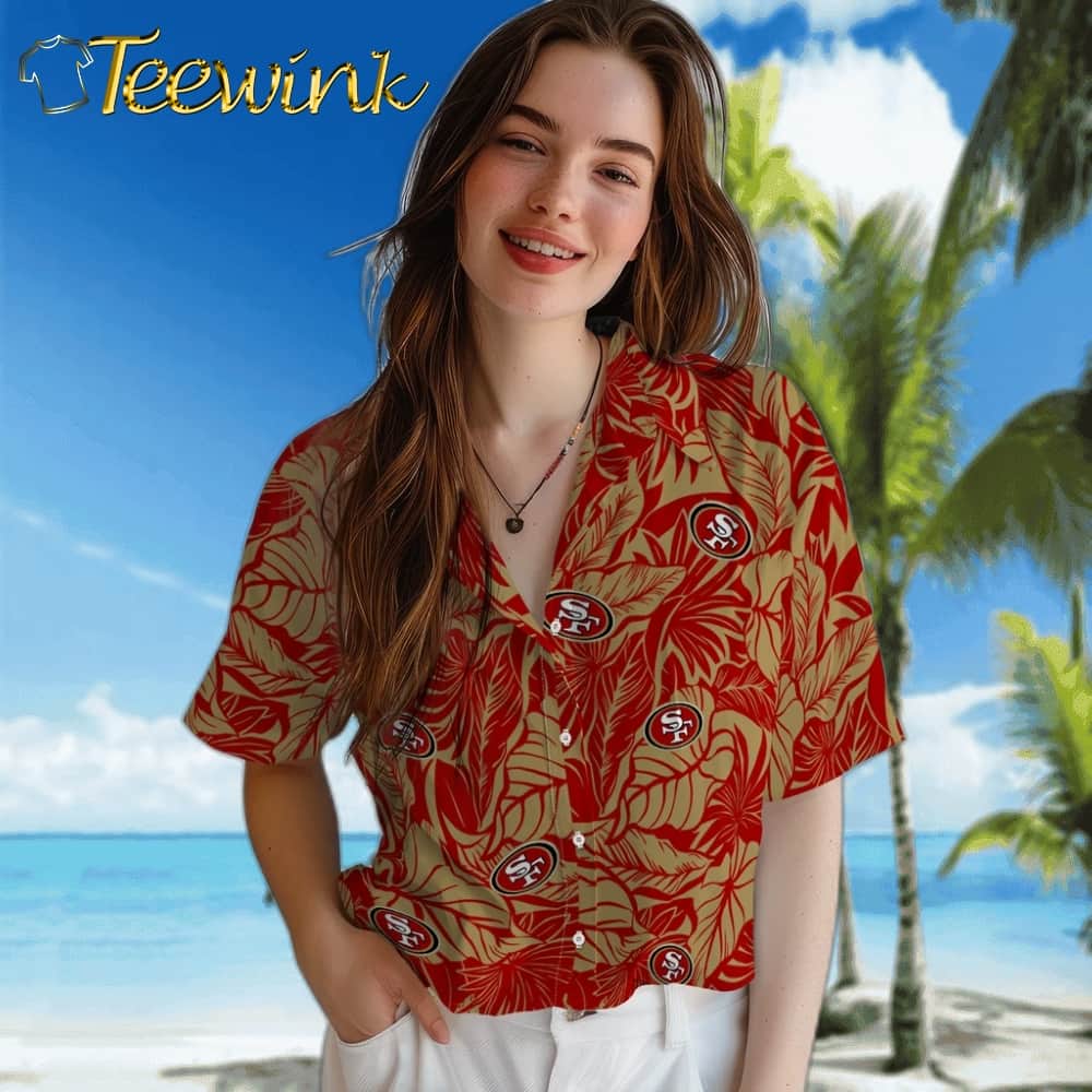 San Francisco 49ers Hawaiian Shirt – Monstera Layer image 4 San Francisco 49ers Hawaiian Shirt – Monstera Layer image 4