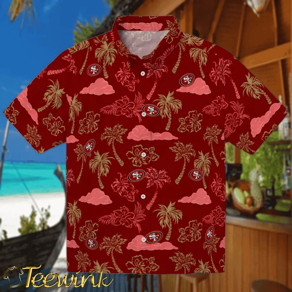 San Francisco 49ers Hawaiian Shirt – Palm And Clouds