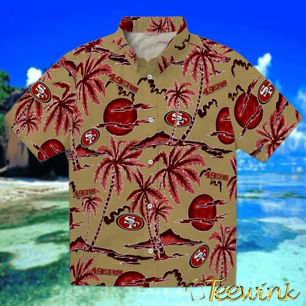 San Francisco 49ers Hawaiian Shirt – Palm Sunset