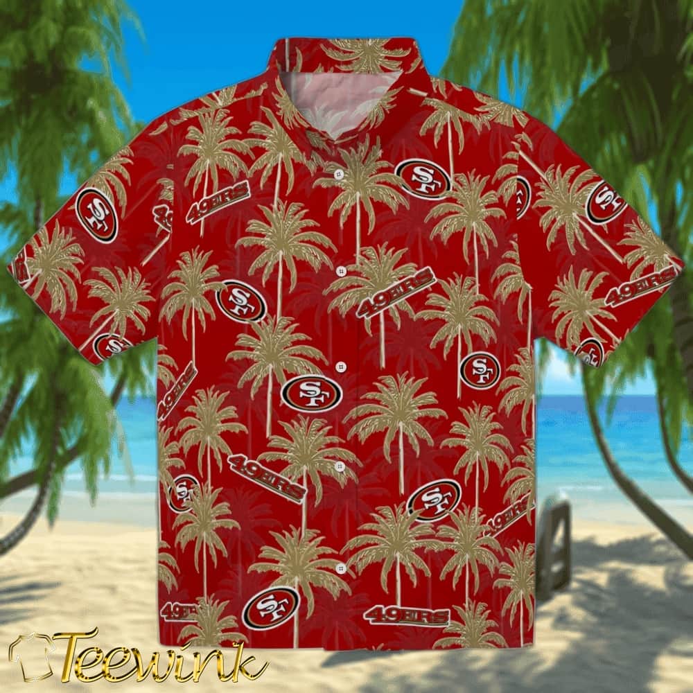 San Francisco 49ers Hawaiian Shirt – Palm Tree Motif