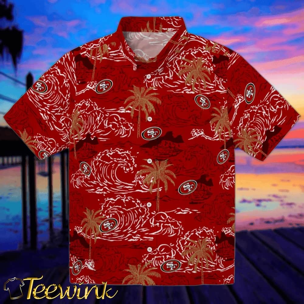 San Francisco 49ers Hawaiian Shirt – Wave Palm