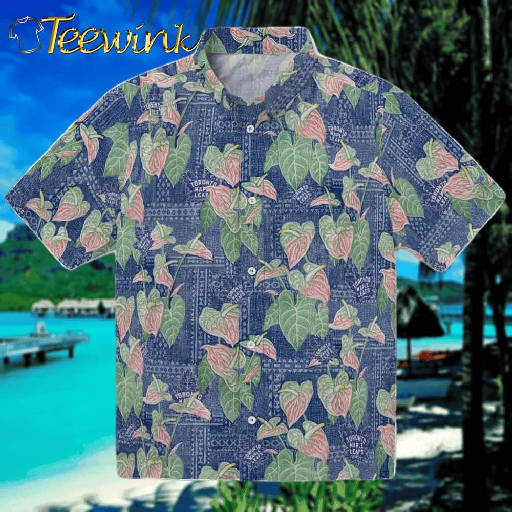 Toronto Maple Leafs Hawaiian Shirt – Anthurium Overlay