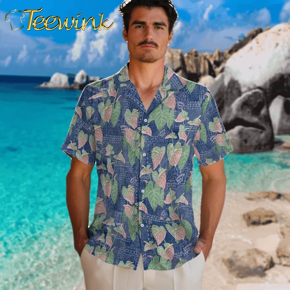 Toronto Maple Leafs Hawaiian Shirt – Anthurium Overlay image 2 Toronto Maple Leafs Hawaiian Shirt – Anthurium Overlay image 2