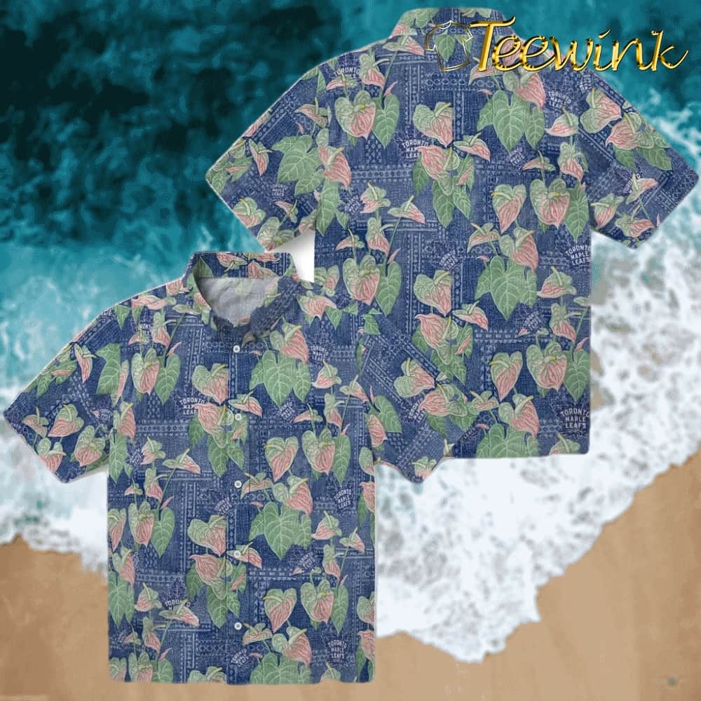 Toronto Maple Leafs Hawaiian Shirt – Anthurium Overlay image 3 Toronto Maple Leafs Hawaiian Shirt – Anthurium Overlay image 3