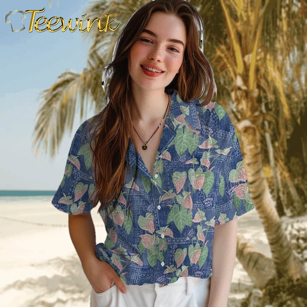 Toronto Maple Leafs Hawaiian Shirt – Anthurium Overlay image 4 Toronto Maple Leafs Hawaiian Shirt – Anthurium Overlay image 4