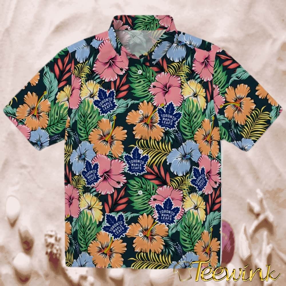Toronto Maple Leafs Hawaiian Shirt – Brilliant Hibiscus Garden
