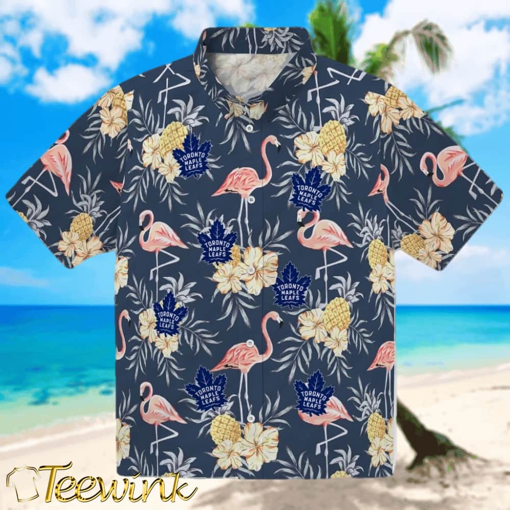 Toronto Maple Leafs Hawaiian Shirt – Flamingo Hibiscus