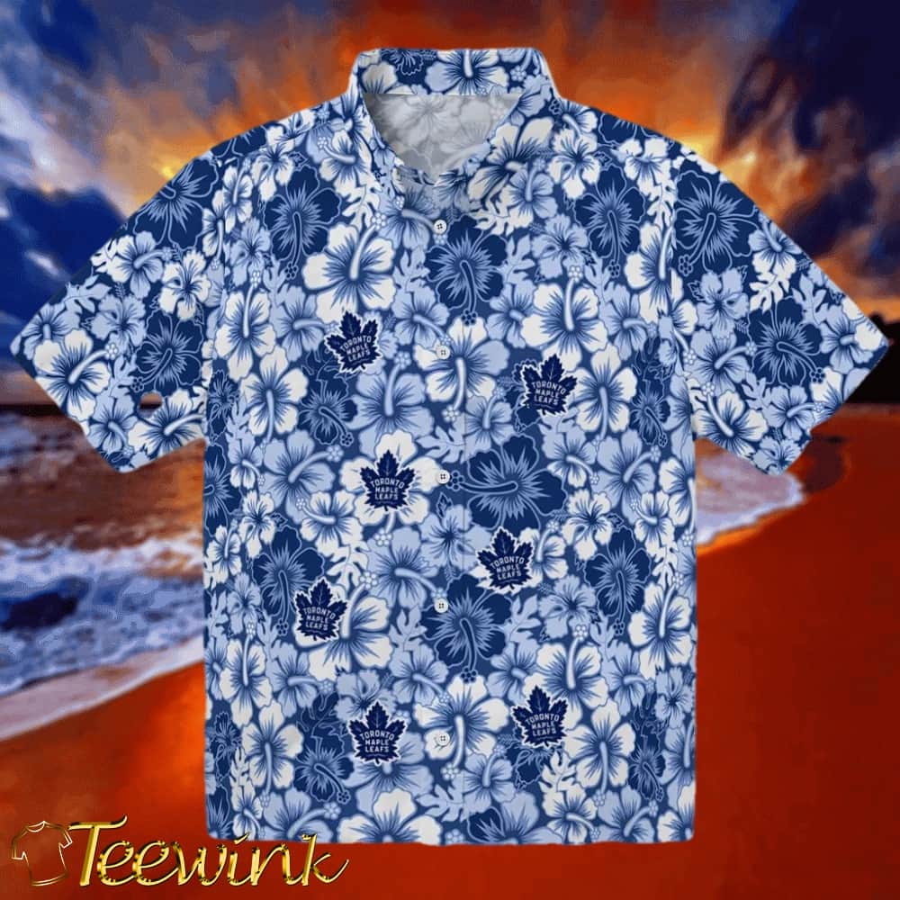 Toronto Maple Leafs Hawaiian Shirt – Hibiscus Blooms