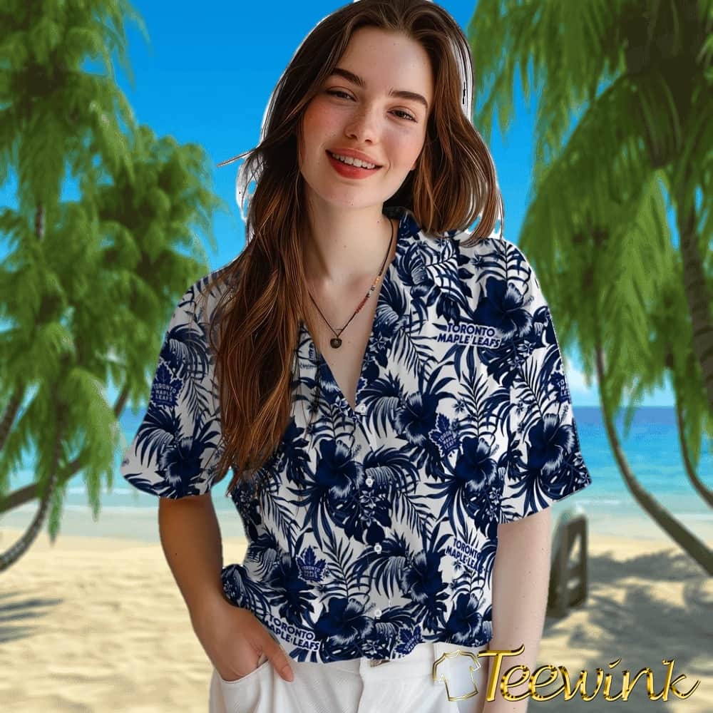 Toronto Maple Leafs Hawaiian Shirt – Hibiscus Exotic image 4 Toronto Maple Leafs Hawaiian Shirt – Hibiscus Exotic image 4