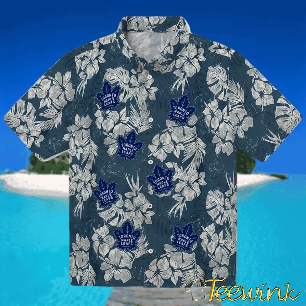 Toronto Maple Leafs Hawaiian Shirt – Hibiscus Flowers