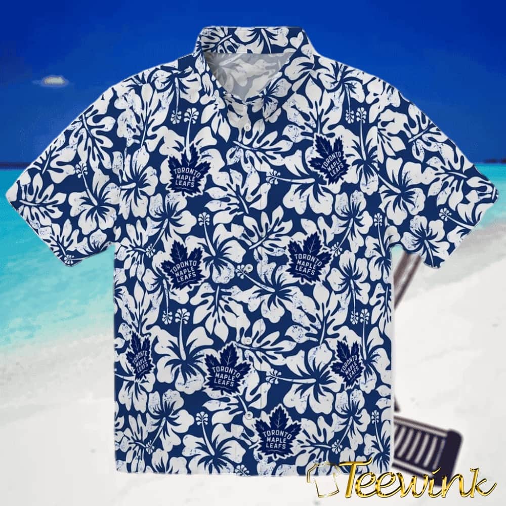 Toronto Maple Leafs Hawaiian Shirt – Hibiscus Motif